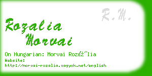 rozalia morvai business card